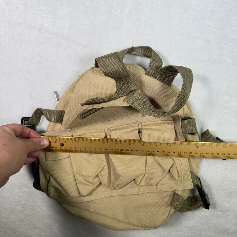 Khaki Tan Tactical Cargo Backpack Mini Small US Flag Patch Kids Adult Casual Bag